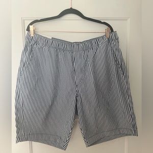 NWT Uniqlo Men’s Dry Stretch Easy Shorts Navy and White Stripe